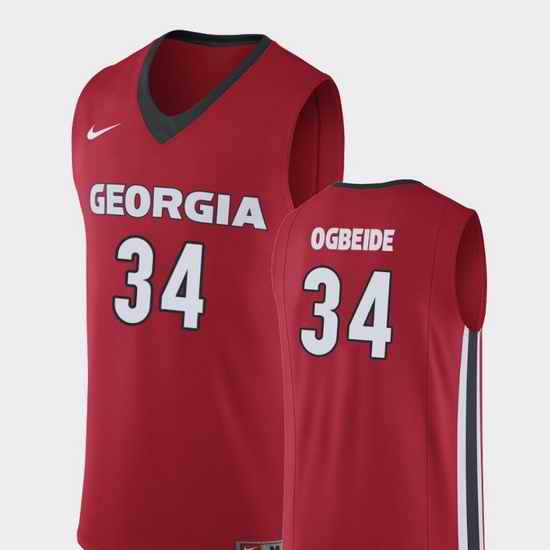 Men Georgia Bulldogs Derek Ogbeide Red Replica College Basketball Jersey